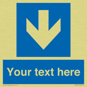 Custom Directional signage blue down arrow 